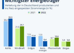 Grafik: Energiemix in Deutschland 2022 © Statista