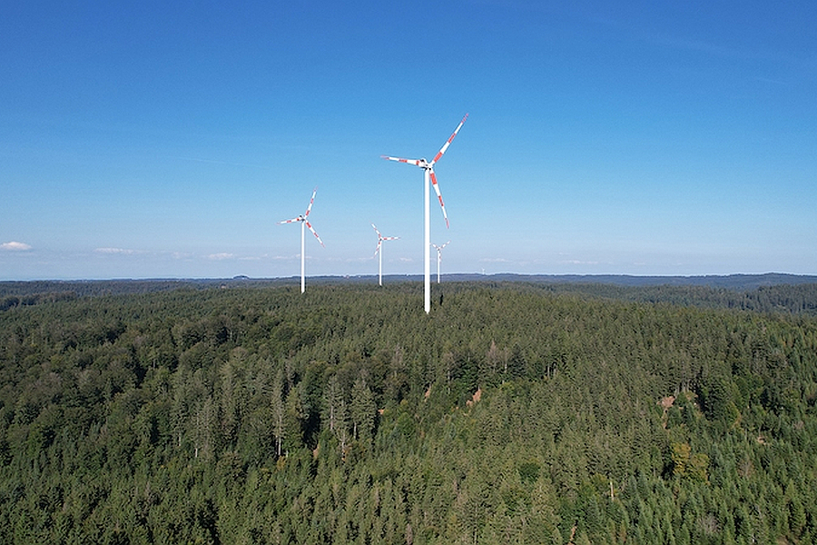 Foto: Windkraft in Wäldern